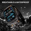 FOAMUNOC Rugged Band Compatible with Apple Watch Ultra 3/2/1 Band 49mm/46mm/45mm/44mm/42mm, Metal Connector with Silicone Strap for iWatch Ultra Series 11/10/9/8/7/6/SE3/SE2/SE/5/4/3/2/1, Black