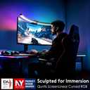 Quntis Curved Monitor Light Bar 15 RGB Backlight for 34"+ Screens, Computer Bar Lights Fold Dual Light with Color Temperature Brightness Stepless Dimming, No Glare Desk Lamp for Home Office Gaming