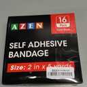 AZEN 16 Pack Self Adhesive Bandage Wrap Black, 2" X 5 Yards Black Athletic Tape, Vet Wrap, Tattoo Grip Tape Wrap，Ankle Tape, Cohesive Bandage Wrap