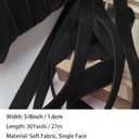 Christmas Black Velvet Ribbon, 5/8 Inch x 30 Yard Vintage Single Face Spool Satin Velvet Ribbon for Christmas Wreath Decoration DIY Bow Craft Gift Wrapping Wedding Ornaments Party Home Decor