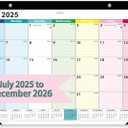 Desk Calendar 2025-2026, 18 Months Academic Calendar, Jul. 2025 - Dec. 2026, 17"  12" Desktop Calendar with Julian Date, Corner Protectors, Thick Paper for Home Office