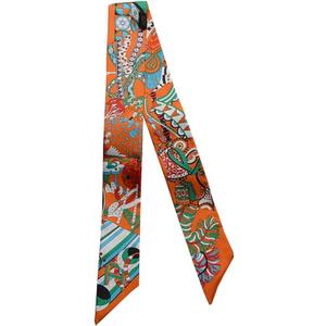 JERLA 100% Mulberry silk Scarf Head Hair Ribbon Handbag Handle wrap Tie Bundle Neckerchief Scarf for women