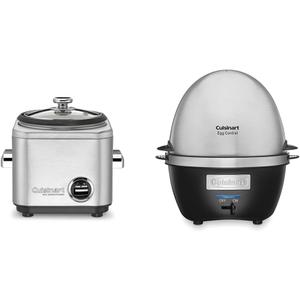 Cuisinart CRC-400P1 4 Cup Rice Cooker, Stainless Steel Exterior & Egg Cooker, normal, Brushed Stainless Steel