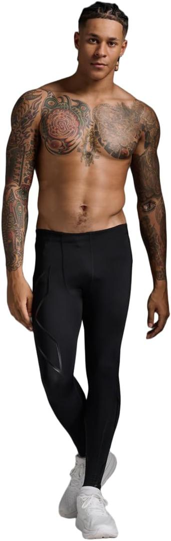 2XU Men's Core Compression Tights - Enhances Performance & Recovery (Black/Nero)