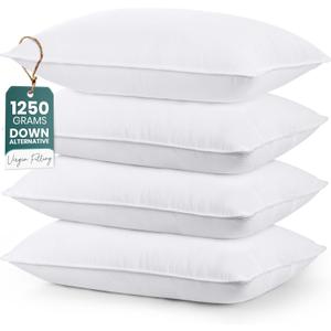 Utopia Bedding Bed Pillows for Sleeping (White), King Size, Set of 4, Hotel Pillow, Cooling Pillows for Side, Back or Stomach Sleepers
