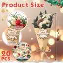 Suncalla 20 Pcs Christmas Mini Dried Flower Bouquets Bulk Christmas Picks Boho Floral Bundles Bouquet for Party Favors Dried Flower Gift Box Companion for Guests