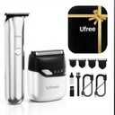 Ufree Beard Trimmer and Foil Shaver Kit, Electric Razors for Men, Precision T Blade Hair Trimmer, Waterproof Travel Shaver, Cordless Clippers Set for Mustache Facial Hair Cutting, Men Grooming Gifts (Silver)