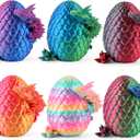 Rapean 8" 3D Printed Dragon Eggs, Easter Basket Stuffers for Kids and Teens, Unique Easter Toys & Decor for Children, Mysterious Dragon Toys Gifts for Boys & Girls (6 Pack)