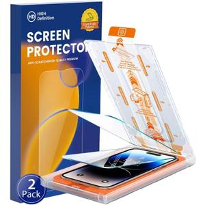 Z ZAIRIX 2-Pack Tempered Glass Screen Protector  Compatible with iPhone 15 Pro, 9H Hardness, Full Coverage, Anti-Scratch, Anti-Fingerprint, Easy Installation