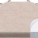 AAAAAcessories D-Shaped Chair Cushions, 2" Thick Dining Chair Pads with Ties and Removable, Machine-Washable Cover, 17" x 16", Set of 3, Beige (3 Count)