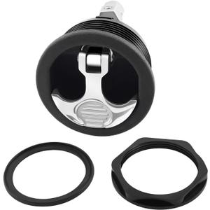 Upgrade Version 2-1/ 2 Inch T Handle Boat Latch Nylon Boat Hatch Latches with Stainless Steels Offset Cam Bar and Handle, Black Cam Latch for Boat Deck Hardware (Non Locking)