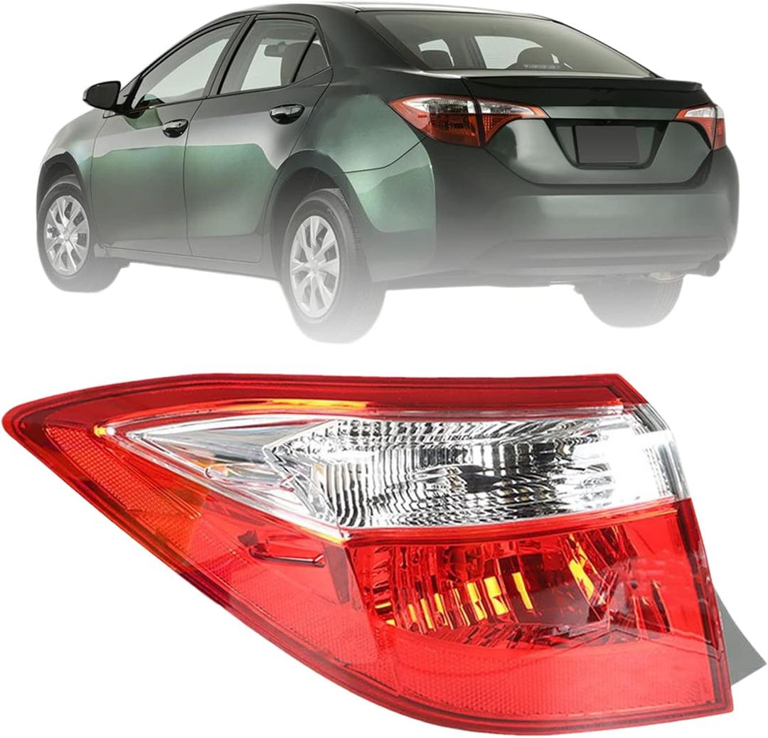 WFLNHB Outer Left Side Tail Light Assembly Replacement for Toyota Corolla 2014 2015 2016 Driver Side Rear Tail Light Lamp 8156002751 TO2804118