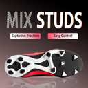 AMZZPIK Kids Soccer Cleats for Little/Big Kid Size 11C-6Y Youth Professional Cleat for Boys and Girls (Fuchsia/Black)