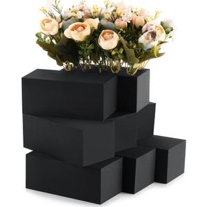 Lallisa 4 Pcs Reusable Floral Foam Blocks Water Weather Resistant Dry Floral Foam for Artificial Flower Arrangements Outdoor Flower Boxes Outside Hanging Planters Wedding Home Decor (6 x 3 x 2.5'') (Black)