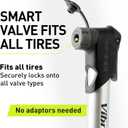 Vibrelli Mini Bike Pump - Presta & Schrader Bicycle Pump - 120 PSI Tire Pump for Road & MTB - No Valve Changing Needed