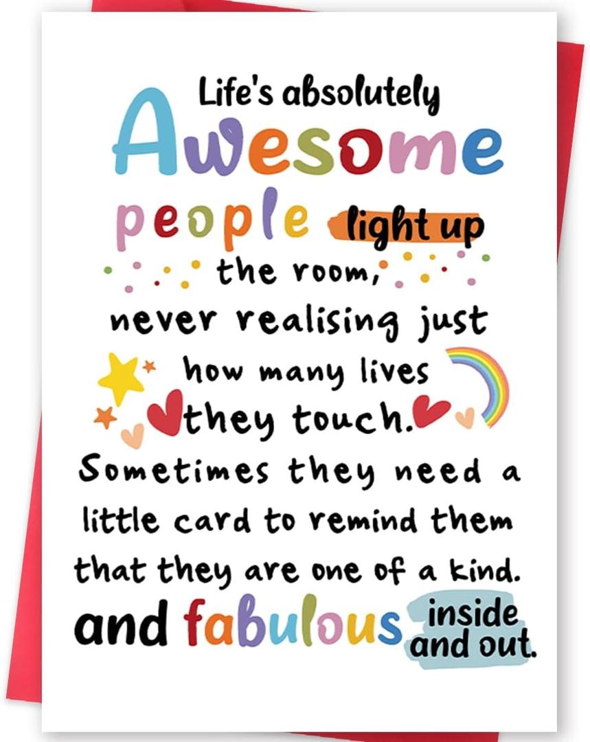 6 x Unique Supportive Card for Friends Colleagues Teachers, Humorous Motivational Cards for Him Her, Positive Encourage Thank You Appreciation Card for Women Men, 5.3 inches x 8 inches, (Mix Postcards)
