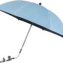 Baby Pram Umbrella with Adjustable Universal Clamp,Children Buggy Sun-Proof Parasol with Clip On UPF 50+ Great for Pushchair,Strollers (Blue)