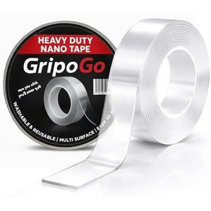 Double Sided Tape Heavy Duty, Clear Double Sided Mounting Tape, Nano Tape, Double Sided Adhesive Tape, Washable, Reusable & Traceless for Multi-Surface Use, Rug Grip, Wall & DIY Projects (Pack of 2)