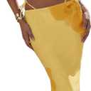 Verdusa Women's 3 Piece Swimsuits Floral Bikini Sets Sexy Bathing Suit with Beach Cover Up Skirt (Yellow, L)