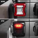 JeCar Smoked LED Tail Light Covers Rear Light Guards Exterior Accessories Compatible with Jeep Wrangler JL JLU 2018-2023, Black