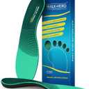 Walkhero Arch Support Insoles - Plantar Fasciitis Orthotic Shoe Inserts with Everyday Comfort and Support, Relieve Foot Pain and Flat Foot (Mens 6-6 1/2 | Womens 8-8 1/2 Green)