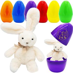 Easter Eggs Bunny Stuffed Animal Plush Toys, 8in Large Surprise Random an Eggs Filled with 13.5in Easter Bunny Rabbit Gifts for Kids Boys Girls Easter Eggs Party Favor, Basket Stuffers Filler