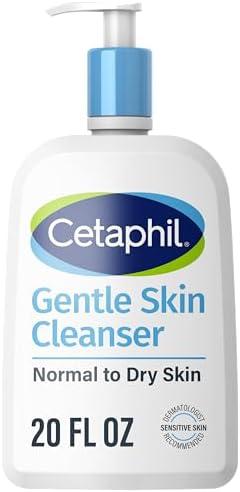 Cetaphil Face Wash, Hydrating Gentle Skin Cleanser for Dry to Normal Sensitive Skin, 20 oz, Fragrance Free, Soap Free and Non-Foaming