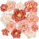 Cholemy 24 Pcs Tissue Paper Flowers, Crepe Paper Flowers Decorations 8" 10" 12" for Wedding Party Baby Bridal Shower Carnival Party Birthday Nursery Wall Decor 