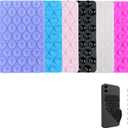 6 Pack Silicone Double-Sided Suction Cup Phone Case Detachable Mount, Hands-Free Strong Grip Holder Stand for Selfies and Videos (Rose+Black+Pink+Purple+Blue+Transparent)