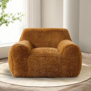 Hobestluk Bean Bag Chair Giant Bean Bag Chairs for Adults, Bean Bag Sofa Chair with Armrests, Oversize Beanbag Couch Comfy Chair for Bedroom, Living Room, Dorm and Office (Standard, Caramelo)