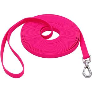 Waterproof Dog Training Leash 50FT 30FT 15FT 10FT 5FT Heavy Duty Recall Long Lead for Large Medium Small Dogs (30FT, Pink)