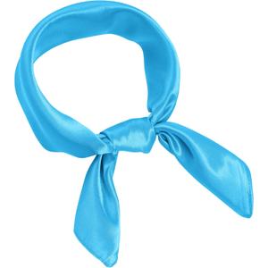 Chiffon Scarf Square Ribbon Neck Scarf Satin Scarf Handkerchief for Halloween Retro Women Girls Costume Accessory (23.6*23.6 inch, Sky Blue)