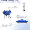 Pop-up Canopy Tent, 10x10 Foot, Slant Legs with Carrying Bag, Gazebo Shelter for Patio Deck Garden and Beach, 8x8 Foot Cover Included, Blue