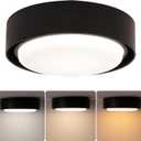 Black Flush Mount LED Ceiling Light, 12 Inch Fixture, 3000K 4000K 5000K Dimmable Modern Lighting for Bedroom Hallway Kitchen Bathroom