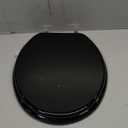 Black Round Toilet Seat Natural Wood Toilet Seat with Zinc Alloy Hinges, Easy to Install also Easy to Clean, Scratch Resistant Toilet Seat by Angol Shiold (Round, Black)
