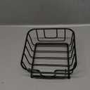 Metal Cocktail Napkin Holder for Bar, Flat Napkin Holder Caddy for Cocktail Napkins and Beverage Napkins, 5.7" x 5.7" x 2.2" Inside Size (Black)