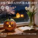 Cast Iron Jack O Lantern Candle Holder, Lighted Pumpkin Decor for Outside, Faux Pumpkin Lantern for Porch, Patio & Tabletop Halloween Decoration