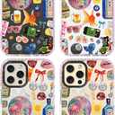 for iPhone 16 Pro Case, Retro Party Collage Pattern with Disco & Gin, Military-Grade Drop Protection, Pop Art Disco Soft Slim TPU Protective Cover with Camera Protection for Girls (LightBalls)