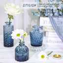 SUPMIND Glass Bud Vase Set of 12, Small Blue Flower Vases for Centerpieces in Bulk, Mini Vintage Vase for Wedding, Home,Table Decoration