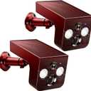 Solar Security Cameras Wireless Outdoor 2K Battery Powered AI Motion Detection 2-Way Talk Color Night Vision WiFi Waterproof SD/Cloud Storage Non-stop Solar Panel Camera Outdoor Wireless 2-Pack (Red)