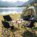 Camping Moon Folding Portable Chair for Adults, Lightweight 2.3 Lb, 330 Lb Capacity, Side Pocket, 1-Second Setup, with Carry Bag, Black (1), 27.2 x 17.7 x 17.7 inches