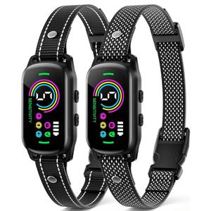 Bark Collar, 2 Pack Dog Bark Collar for Large Medium Small Dogs, Rechargeable Anti Barking Device for Dogs, Smart Training Collar with Beep Vibration 5 Sensitivity, Dog Bark Deterrent Devices