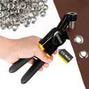 Heavy Duty Grommet Tool Kit with 1/2 Inch Die and 300 Sets of 12MM Grommets, Handheld Manual Eyelet Tool Rivet Press Punch Pliers for Leather Canvas Fabric