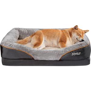 JOYELF Large Memory Foam Dog Bed, Orthopedic Dog Bed & Sofa with Removable Washable Cover and Squeaker Toy as Gift (35.8"L x 26.8"W x 7.9"Th)