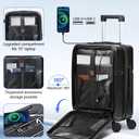 Carry On Luggage 22x14x9 Airline Approved, Hard Shell Spinner Suitcase with Front Laptop Pocket, USB Charging Port & TSA Lock, 20 Inch Rolling Luggage with Cosmetic Case, 2-Piece Set