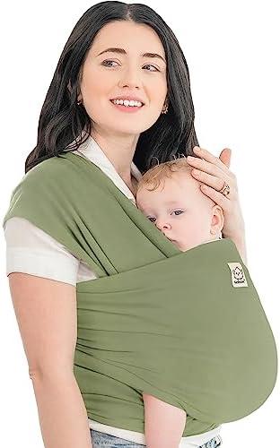 KeaBabies Baby Wrap Carrier - All in 1 Original Baby Carrier Newborn to Toddler Sling, Easy to Wear, Hands Free Bonding, Lightweight, Breathable Infant Wraps (Dusty Olive)