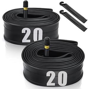 2 Pack 12"/14"/16"/18"/ 20"/ 22"/24"/ 26"/27.5"/28"/29" x1.75/1.95/2.10/2.125 Bicycle Tube with 2 Tire Levers, with 32mm AV Schrader Valve, Reliable Inner Tube for Kids/Road/MTB Bike (2 of One Size)