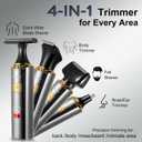 Electric Mens Back Shaver Body Trimmer Hair Groomer 4 in 1 Kit with Extendable Auxiliary Arm Waterproof Facial,Chin,Arm,Back,Pubic Hair Trimmer Grooming Set