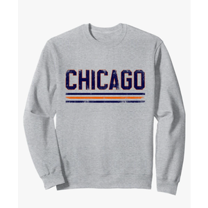 Chicago Retro Throwback Stripes Vintage Mens Womens Kids Sweatshirt Small Size
