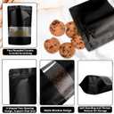 100 Pack Smell Proof Bags, Resealable Black Mylar Bags with Matte Window, Foil Pouch Stand Up Sealable Bags for Packaging, 7.8711.81 Inch